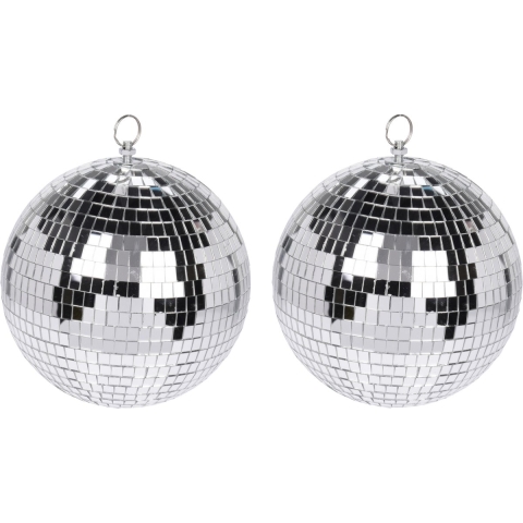 Disco kerstbal - 5x - zilver - D12 cm - glas/foam - discobal/discobol - kerstversiering -