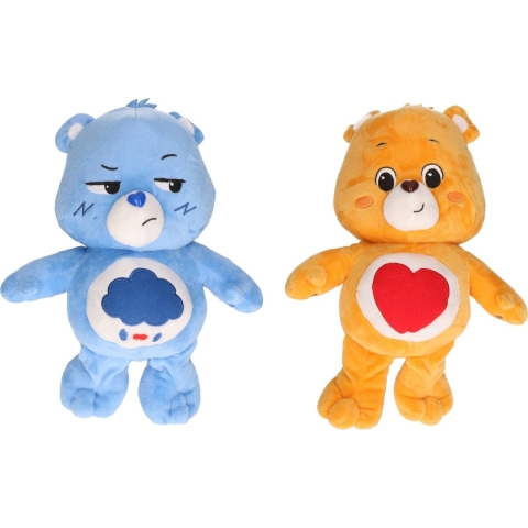 Set van 2 Troetelbeertjes blauw en oranje 28 cm -