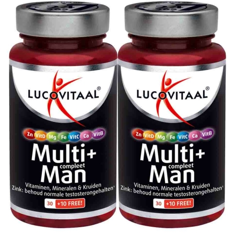 Gratis Verzending: 2x Lucovitaal Multi + Compleet Man 40 tabletten