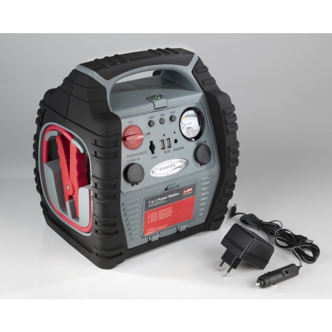 HP Autozubehör Snelstartsysteem 7 in1 Power Pack 900A 20717 Starthulpstroom: 400 A 2x 12V-uitgang, Laadtoestandweergave, Metalen tangen, Compressor, SOS