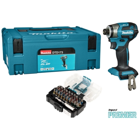 Makita DTD173ZJX1 Accu slagschroevendraaier 180Nm 18V Basic Body in Mbox + Impact Premier bitset