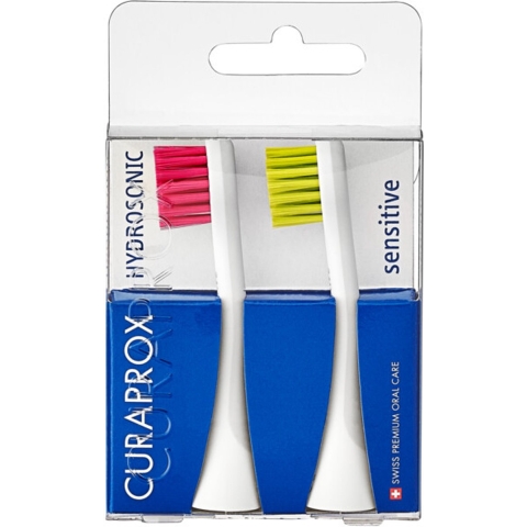 Curaprox Hydrosonic Opzetborstel Sensitive Duo Magenta Groen 2 stuks