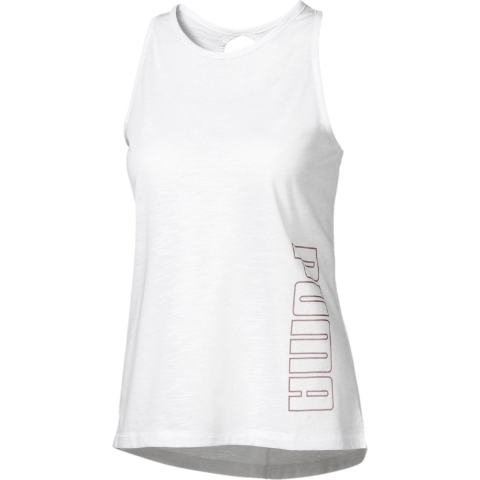 PUMA Twist It Logo Tank Dames Sporttop - Puma White - Maat S