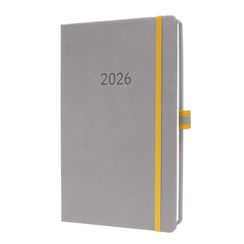 Sigel L2600 Weekkalender Linescape 2026 Hardcover DIN A5 Lichtgrijs, Geel 1 stuk(s) Aantal paginas: 176