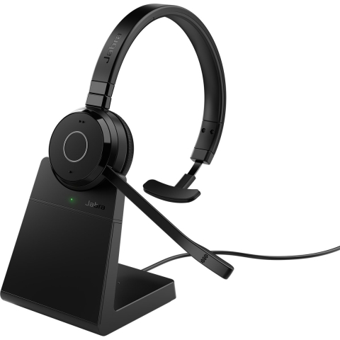 Jabra Evolve 65 TE Link390a UC Mono On Ear headset Bluetooth Zwart Headset, Indicator voor batterijstatus, Mono Computer