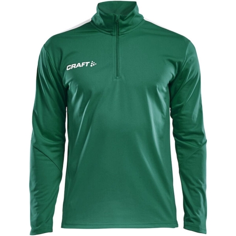 Craft 1905639 Progress Halfzip Tee LS JR - Team Green/White - 134/140