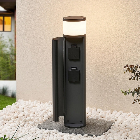 Lucande - Corban Cover Up Buiten Tuinlamp w/2 Power Strip Graphite