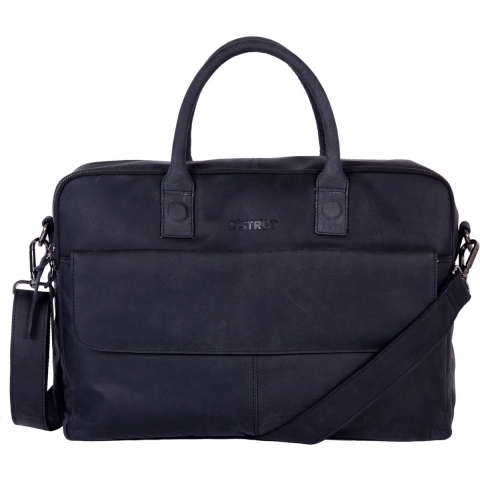 DSTRCT Wall Street Aktetas - 17 inch laptoptas - Zwart
