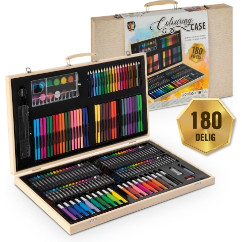 Tekendoos voor Kinderen 180-delig | Complete Kleur- en Tekenset | Geschikt voor Kinderen en Volwasse