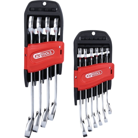 KS Tools 503.5950 503.5950 Steek-ringratelsleutel Sleutelbreedte (metrisch) 8 - 19 mm