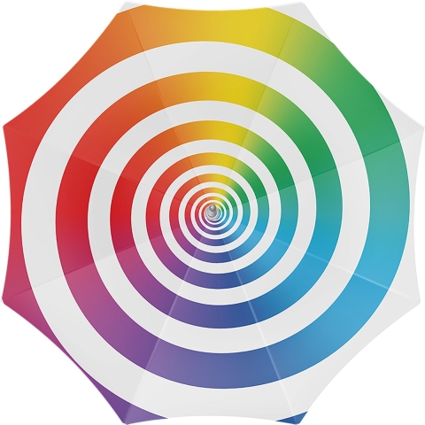 Parasol - regenboog - spiraal - D180 cm - UV-bescherming - incl. draagtas -