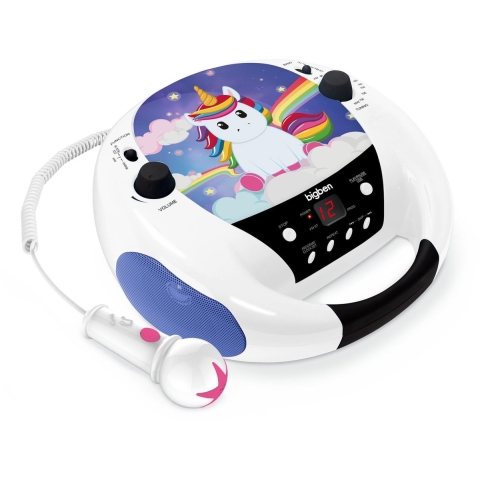 Bigben Eenhoorn - Draagbare CD-Speler met Microfoon - Blauw