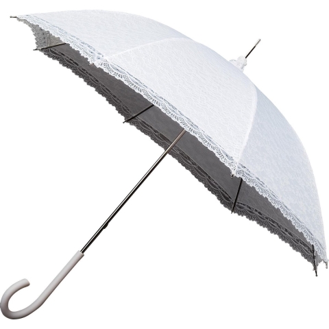 Falcone Bruidsparaplu Retro Romantic - 90 cm - Kante stof - Wit