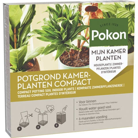 3x Pokon Kokos Potgrond Kamerplanten Compact 10 liter