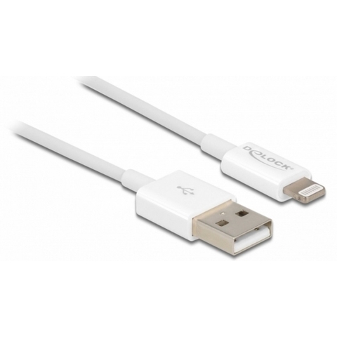 Delock USB-laadkabel USB 2.0 USB-A stekker, Apple Lightning stekker 1.00 m Wit 83000