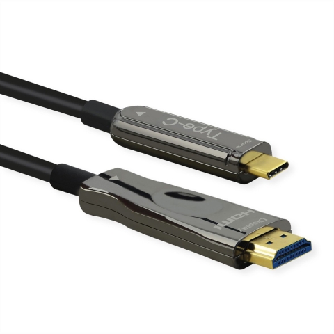 ROLINE USB type C - HDMI (AOC) adapterkabel, M/M, 4K60,, 30 m