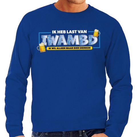 Apres ski sweater voor heren - IWAMBD - blauw - wintersport - snowboarden 2XL -