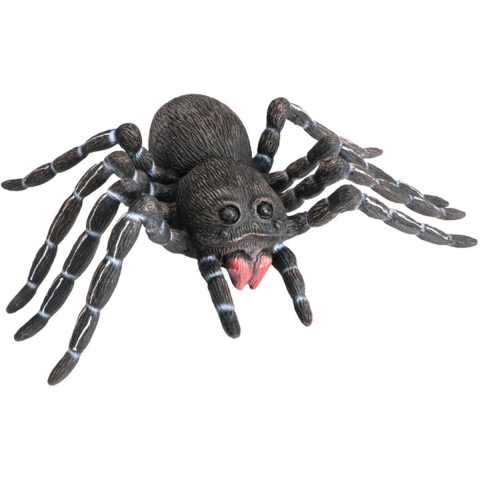Nep spin XXL - 46 x 30 cm - zwart - mega tarantula - Horror/griezel thema decoratie beestjes -