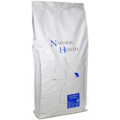 Natural Health graanvrij kattenvoer Adult Carnivore Fish&Beans 15 kg