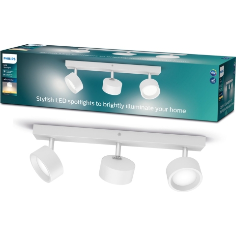 Philips - Bracia LED plafondspot 3-lamps, wit