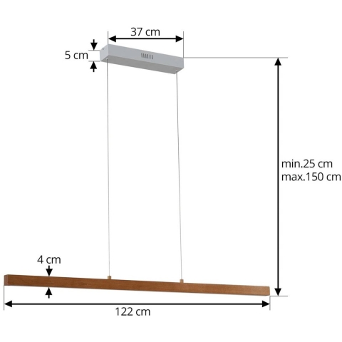 Lucande -  LED hanglamp Nihalo, hout, 12 cm, dimbaar, CCT