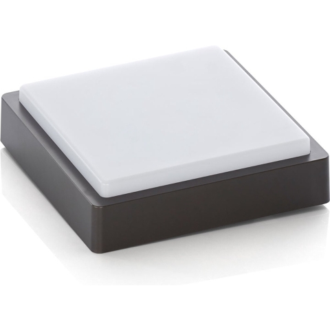 Lindby - Nermin Square LED Buiten Wandlamp IP65 Dark Grey/White