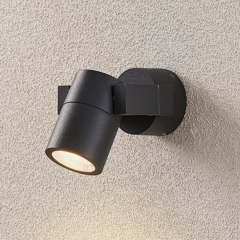 Lucande - Kavuna Round BuitenWandlamp Dark Grey