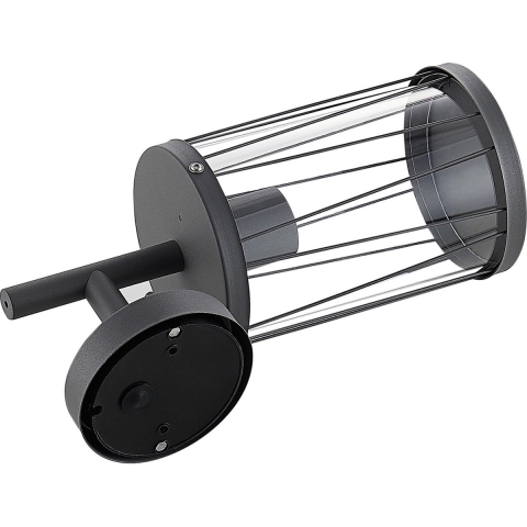 Lindby - Yonan Buiten Wandlamp Dark Grey/Clear
