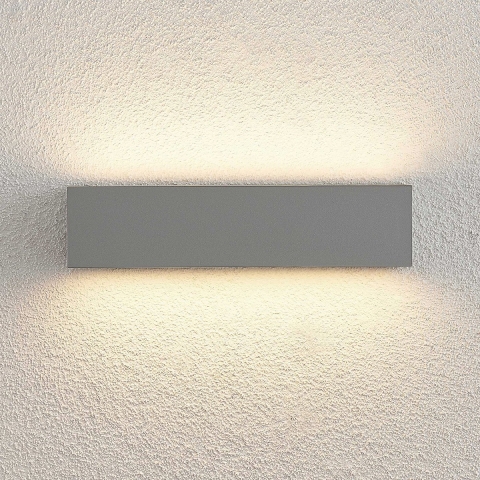 Lucande - Lengo LED Buiten Wandlamp Up/Down L25 Zilver