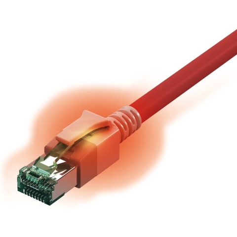 EasyLan S/FTP DualBoot® LED Kabel Cat.6A (Class EA), LSOH, rood, 7 m