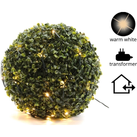 Micro LED boom sneeuw op batterij 12x40x80 cm 30L warm wit - Lumineo