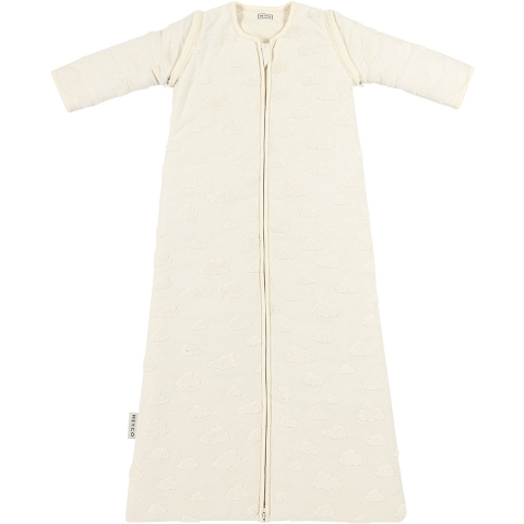 Slaapzak Winter Meyco Afritsbare Mouw Jacquard Clouds Natural 90cm