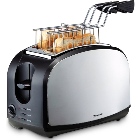 Trisa Crispy Snack Broodrooster RVS, Zwart