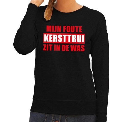 Foute kersttrui in de was zwart voor dames XL (42) -