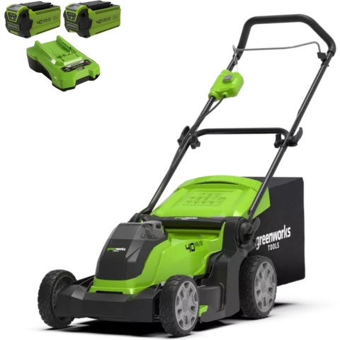 Greenworks G40LM41 - Accumaaier 40V - 2 x 2Ah accu's en lader - 41 cm maaibreedte (2 stuks)
