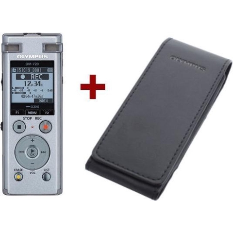 Olympus DM-720 Kit + CS150 Digitaal dicteerapparaat Opnameduur (max.) 985 h Zilver incl. tas