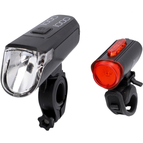 FISCHER FAHRRAD TWIN-60/30/15 Fietsverlichtingsset LED Zwart