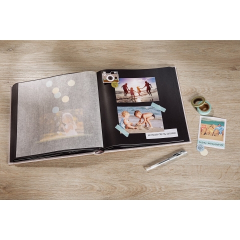 walther+ design FA-386-B Fotoalbum (b x h) 28 cm x 30.5 cm Zwart 50 bladzijden