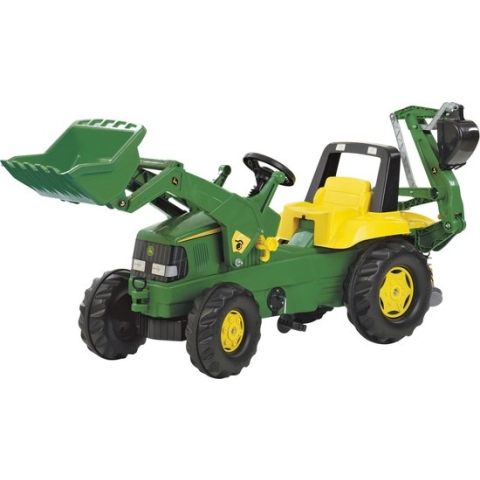 Rolly Toys Rolly Junior John Deere - Traptractor met Frontlader en Graafmachine
