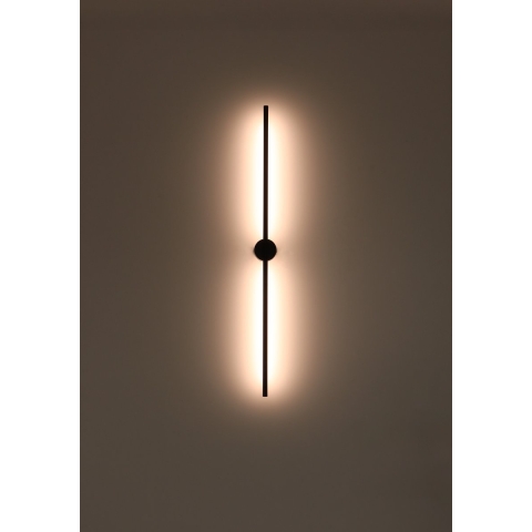 Nova Luce Aden - wandlamp - 1,5 x 7,3 x 90 cm - 15W LED incl. - IP44 - zandzwart