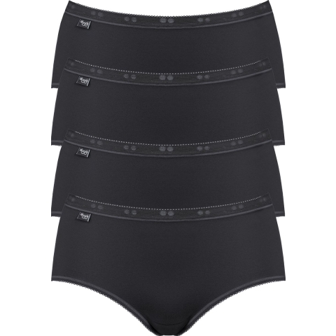 Sloggi Basic+ - Midi - 4-pack - Zwart (4 stuks)