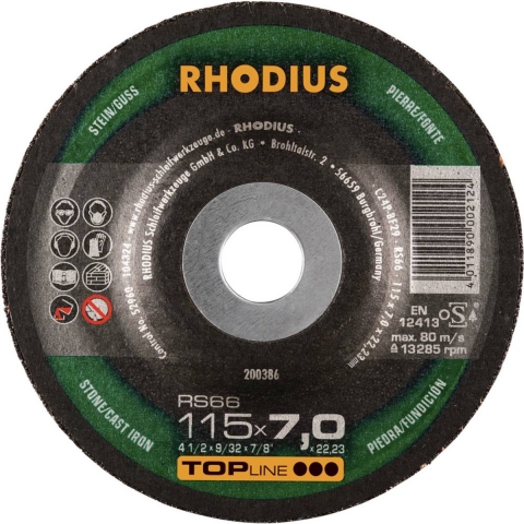 Rhodius 200386 RS66 Afbraamschijf Steen, Gegoten 25 stuk(s)