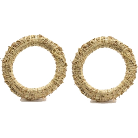 Set van 3x stuks stro kerstkransen om te decoreren 40 x 6,5 cm -