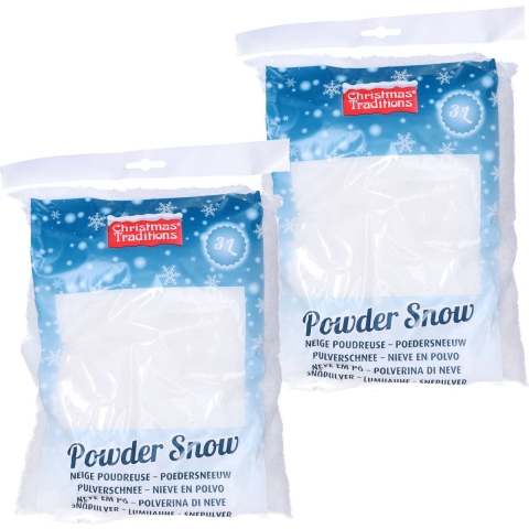 Kunstsneeuw/nepsneeuw - in zak - 6 liter - wit - poeder sneeuw - winterversiering -