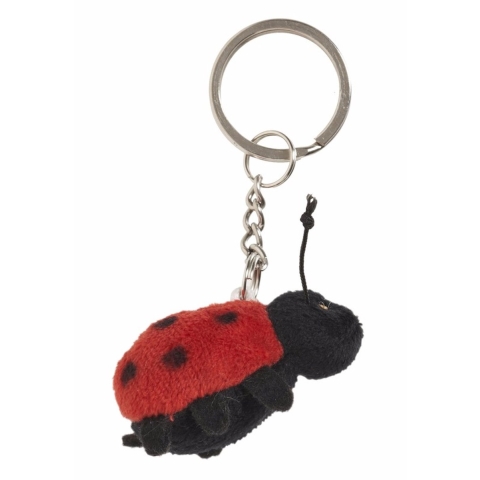 8x Pluche Lieveheersbeestje knuffel sleutelhanger 6 cm -