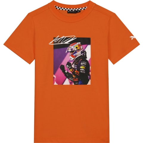 MV Kids - T-shirt Fotoprint - Oranje - Max Verstappen