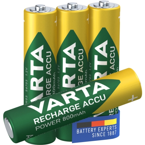 50x Varta Recharge Accu Power Oplaadbare Batterijen AAA 800mAh 4 stuks
