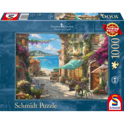 Café aan de Italiaanse Rivièra, 1000 stukjes - Puzzel
