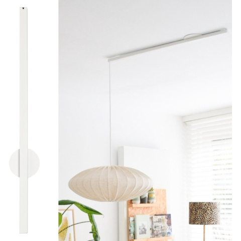 Lightswing® Single 90cm - Ophangsysteem voor 1 Hanglamp tot 3,5 KG - Schuifbereik 80cm - Mat Wit