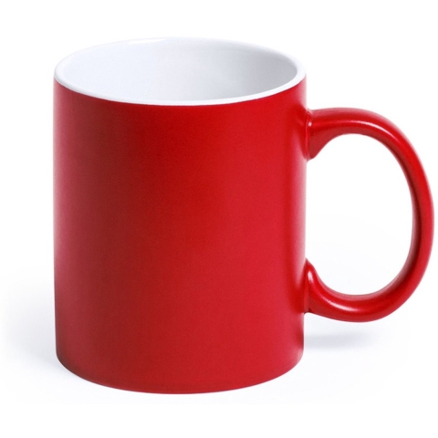 Koffiemok en Drinkbeker Allegra - 12x - rood/wit - 350 ml - Keramiek - Mokken -